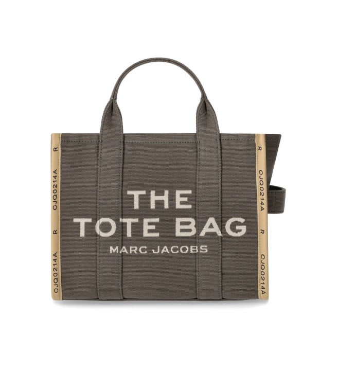Marc Jacobs The Jacquard Medium Tote Bronze Green Handbag In Grey