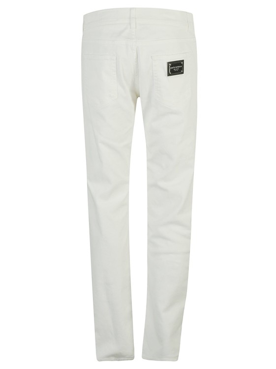 Shop Dolce & Gabbana White Straight Jeans With Distressed Effect