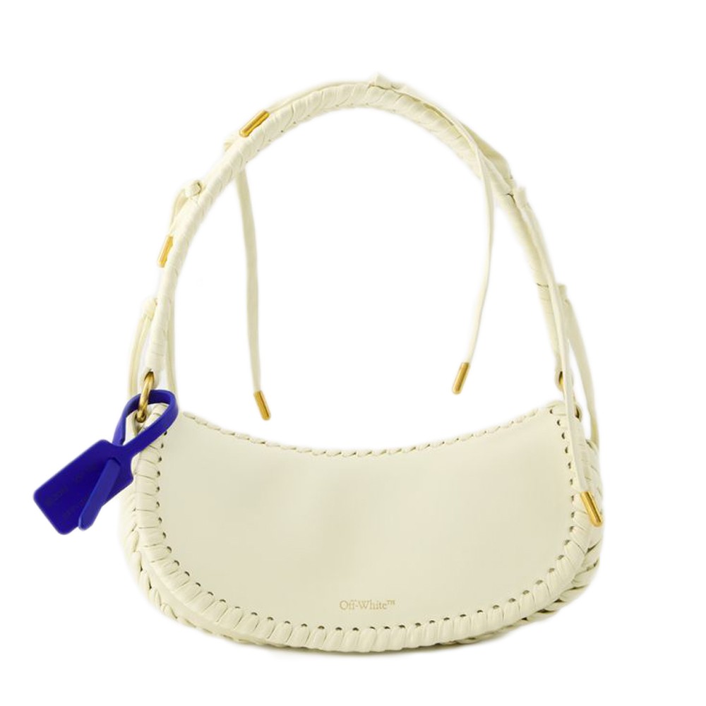 Off-white Edge Weaving Shoulder Bag - Leather - Beige In Neutrals