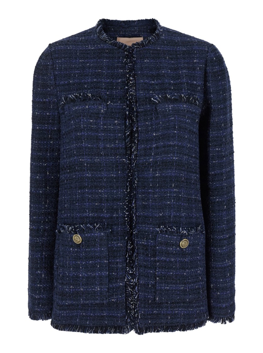 Twinset Twin-set Jackets Black In Blue