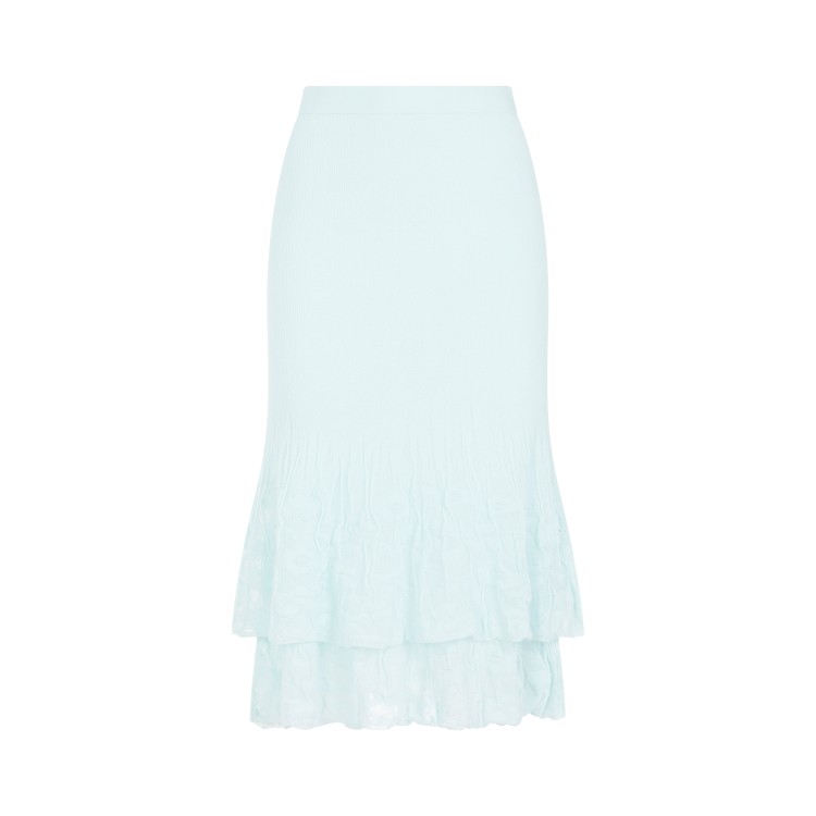 Bottega Veneta Cotton Midi Skirt For Women – Ss24 Collection In Blue