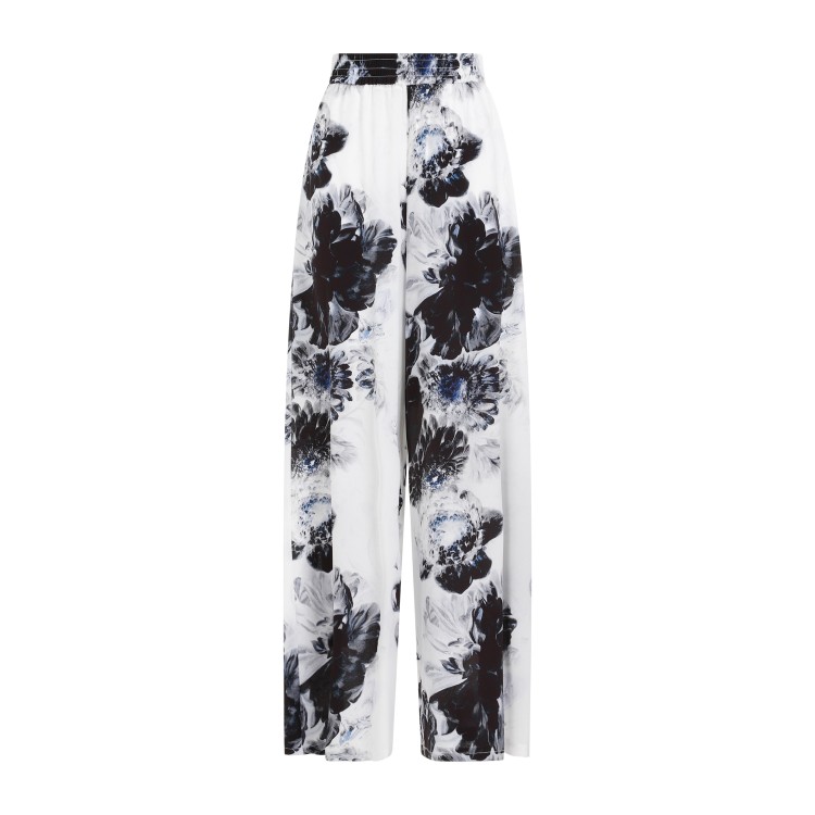Alexander Mcqueen Floral Silk Pajama Pants In Multicolor