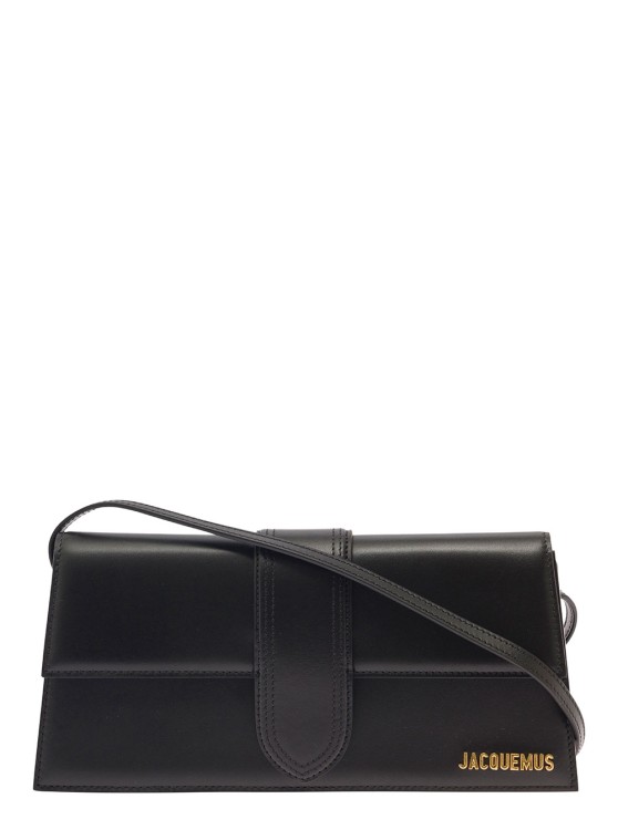 Jacquemus Le Bambino Long' Black Handbag With Removable Shoulder Strap In Leather