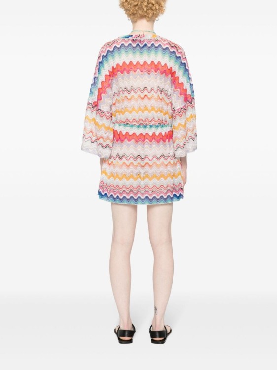 Shop Missoni Zigzag Short Dress In Multicolor