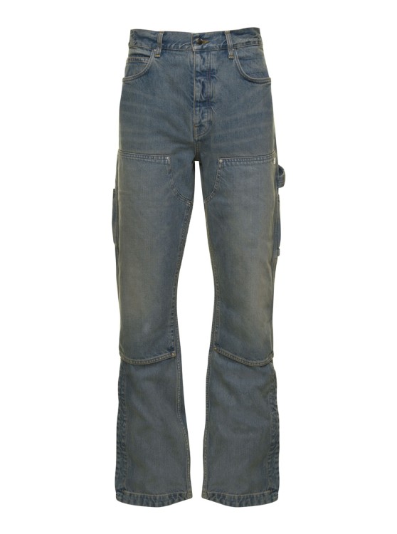 Shop Amiri Blue Carpenter Jeans In Denim In Grey