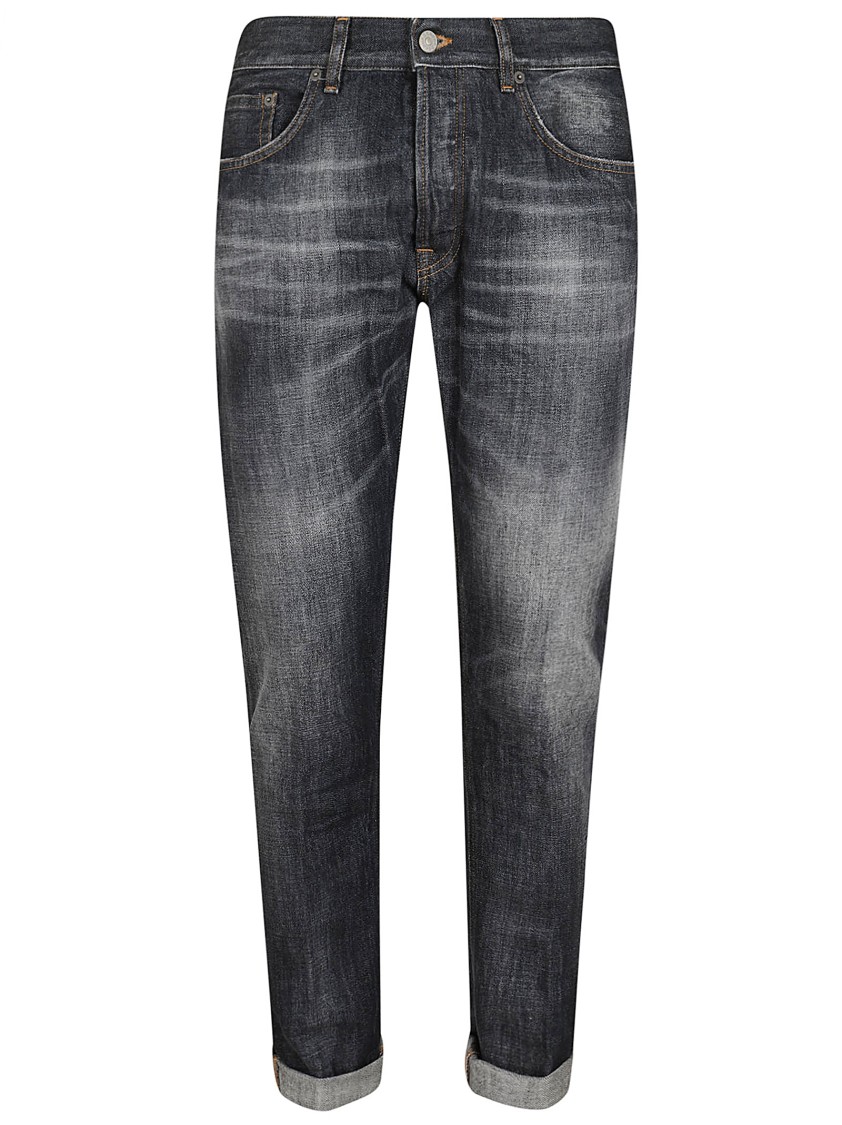 Dondup Pantalone Dian Nero Lavato In Grey