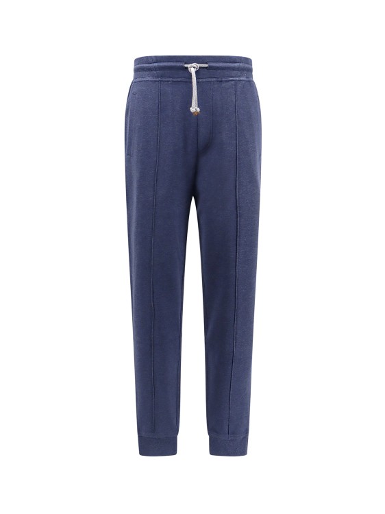Shop Brunello Cucinelli Jogging Cotton Trouser In Blue