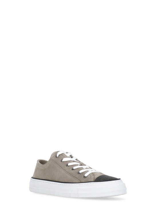 Shop Brunello Cucinelli Leather Sneakers In Grey