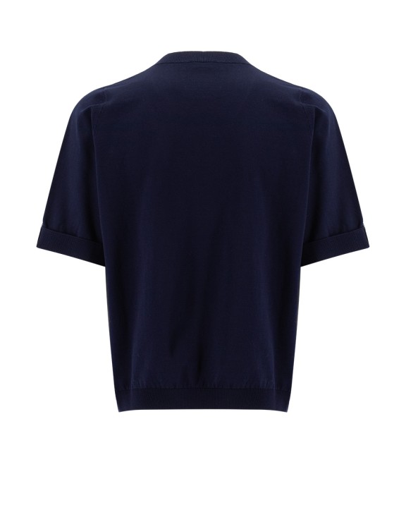 Shop Panicale Navy Blue Cotton Knit T-shirt In Black