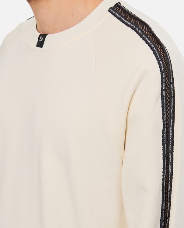 Shop Fendi Heavy Jersey Raglan Sweatshirt In Neutrals