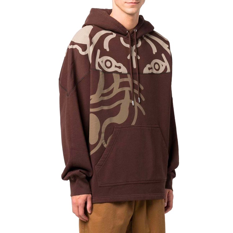 Shop Kenzo Tiger-print Pullover Hoodie Sweatshirt In Black