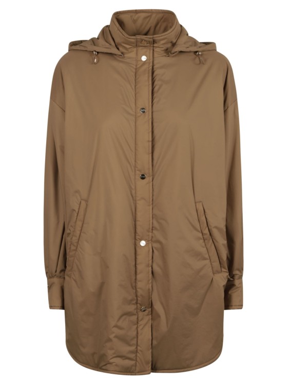 Shop Herno Light Brown Hooded Jacket