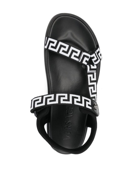 Shop Versace Greca Sandals In Black