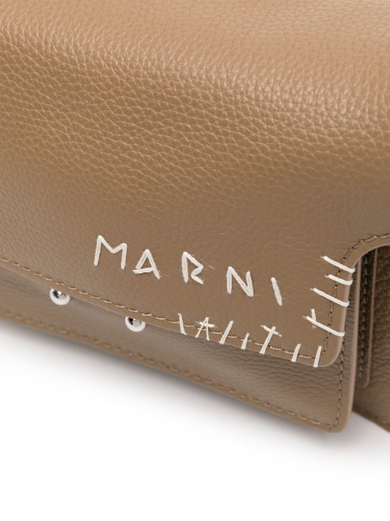 Shop Marni Trunk Mini Brown Bag In Neutrals