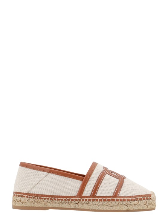 Shop Tod's Canvas And Leather Espadrillas In White