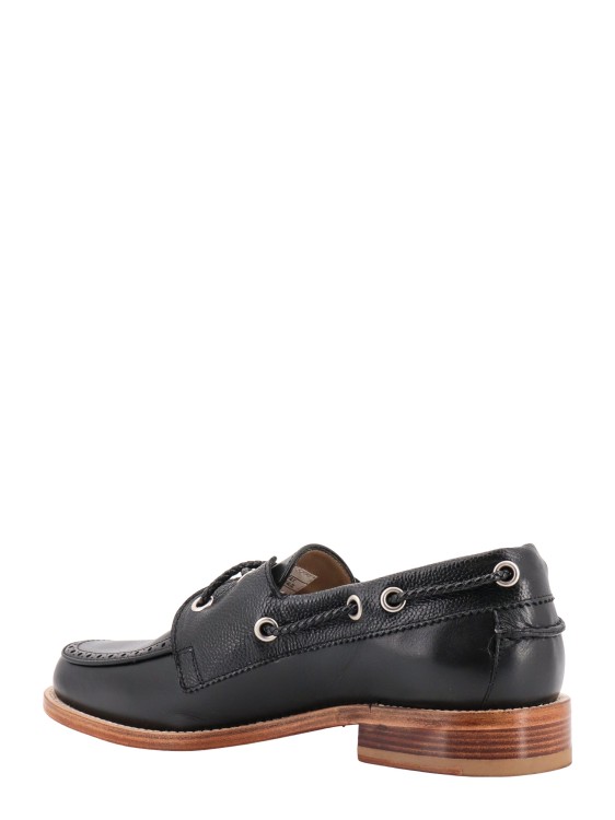 Shop Thom Browne Leather Loafer With Textured Leather Inserts In Grey