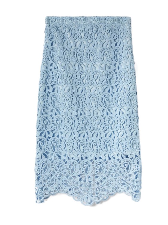 Burberry Embroidered Scallop Skirt In Blue
