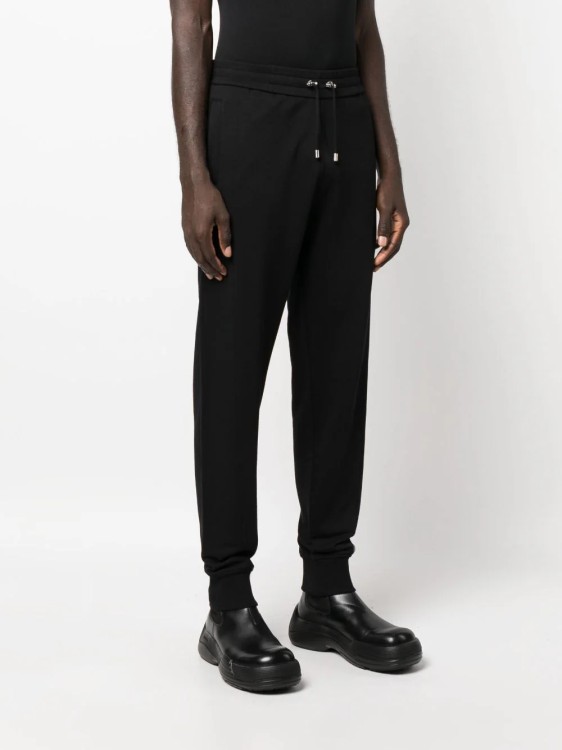 Shop Balmain Black Vert-logo Pants