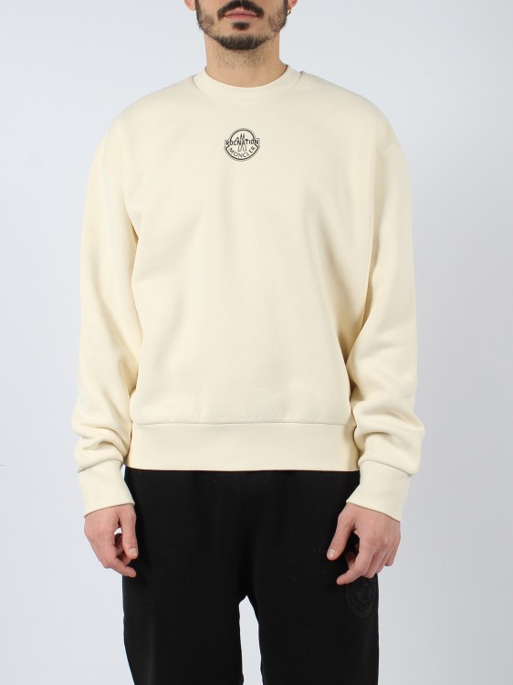 Shop Moncler Genius Cotton Maxi Sweatshirt In White