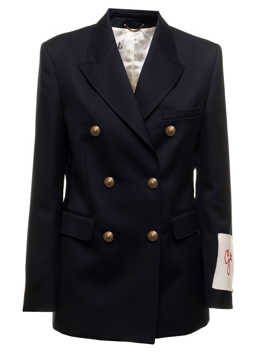 Golden Goose Double-breasted Blazer In Black