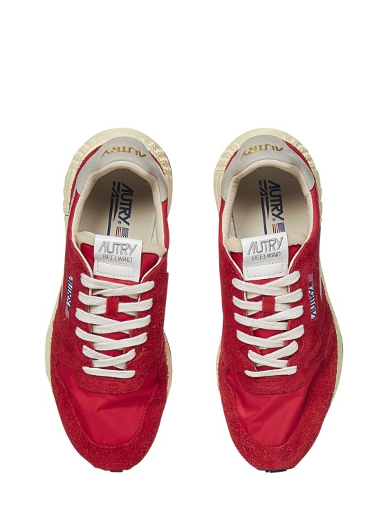 Autry Reelwind Low Nylon And Suede Sneakers In Red