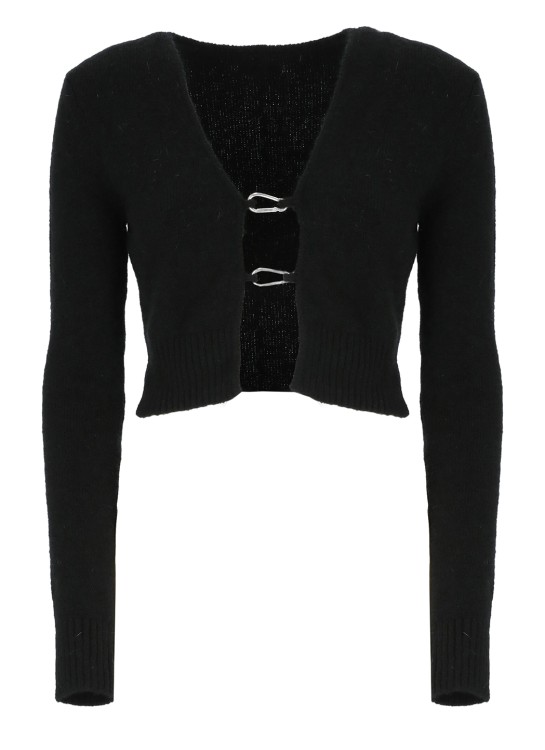 Heron Preston Open Front Long-sleeve Cardigan In Black
