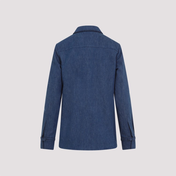 Gabriela Hearst Denim Blue Recycled Cotton Cruz Shirt In Blue