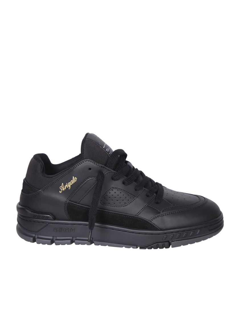 Shop Axel Arigato Calf Leather Sneakers With Suede Accents And Statement Design In Black