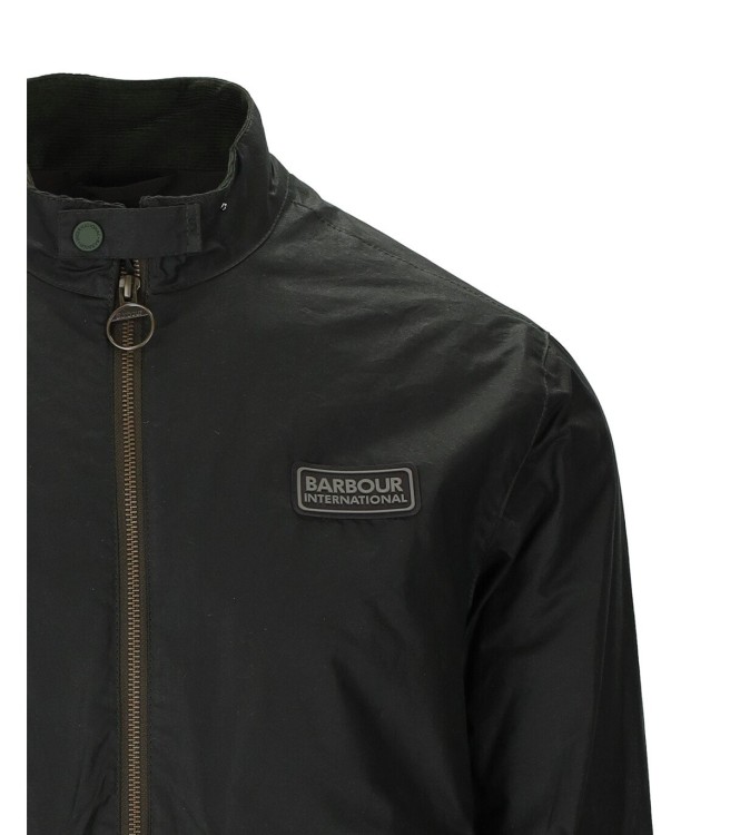 Shop Barbour International Colvile Wax Sage Green Jacket In Black