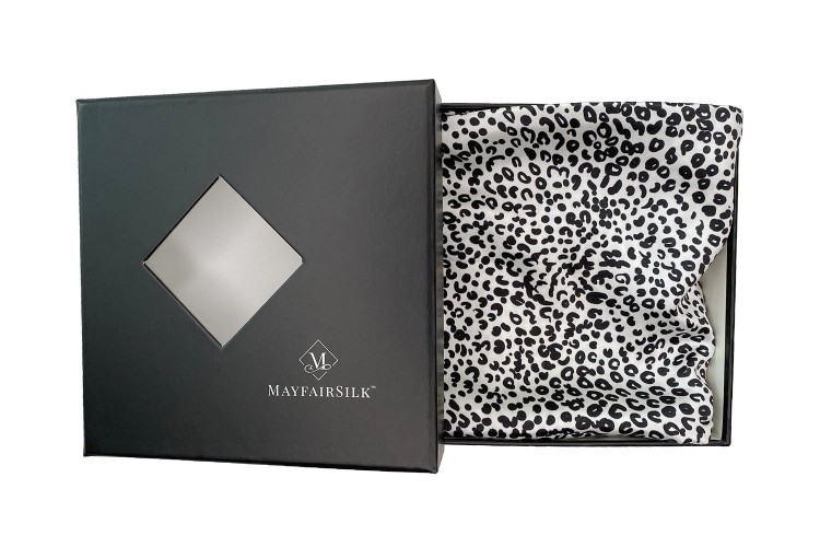 Shop Mayfairsilk Leopard Finest Silk Cushion Cover Square In Black