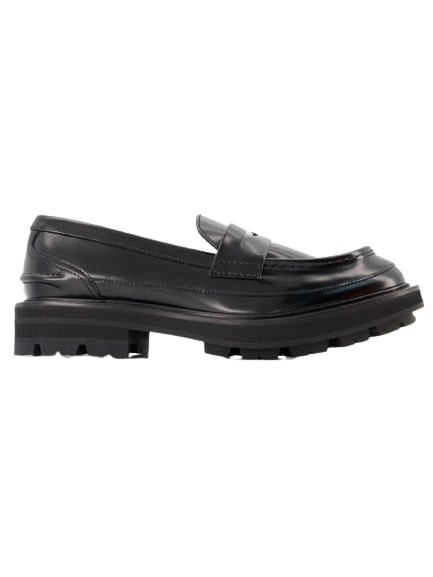 Alexander Mcqueen Oversize Flat Shoes  - Black - Leather