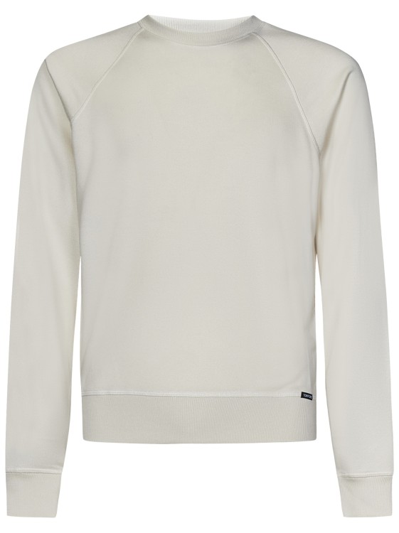 Shop Tom Ford Logo Crewneck Sweater In White