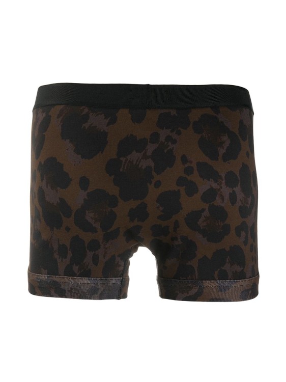 Shop Tom Ford Brown/black Stretch-leopard-print Boxers