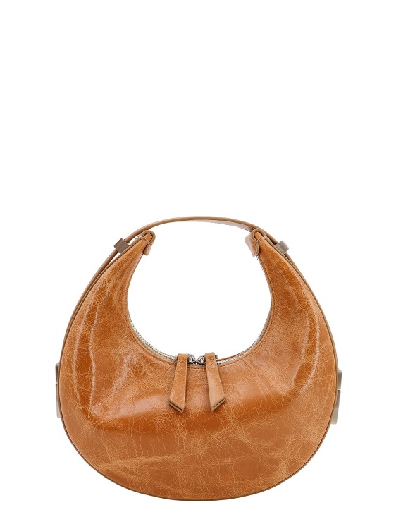 Shop Osoi Leather Shoulder Bag With Cracked Effect In Brown