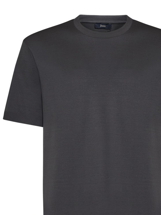 Shop Herno Gray T-shirt In Plain Weave Cotton Piqué In Grey