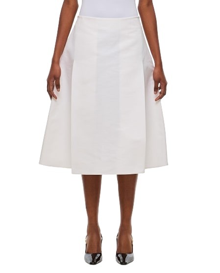 Marni Wide Midi Skirt In White