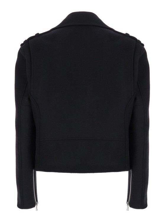 Shop Balmain Iker Jacket With Zip In Black Wool