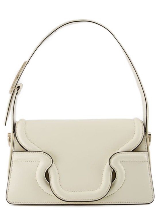 Shop Valentino Sculpture Small Handbag  - Ivory - Leather In White