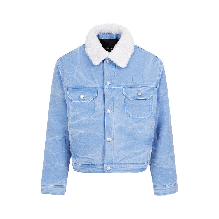 Shop Acne Studios Powder Blue Cotton Jacket