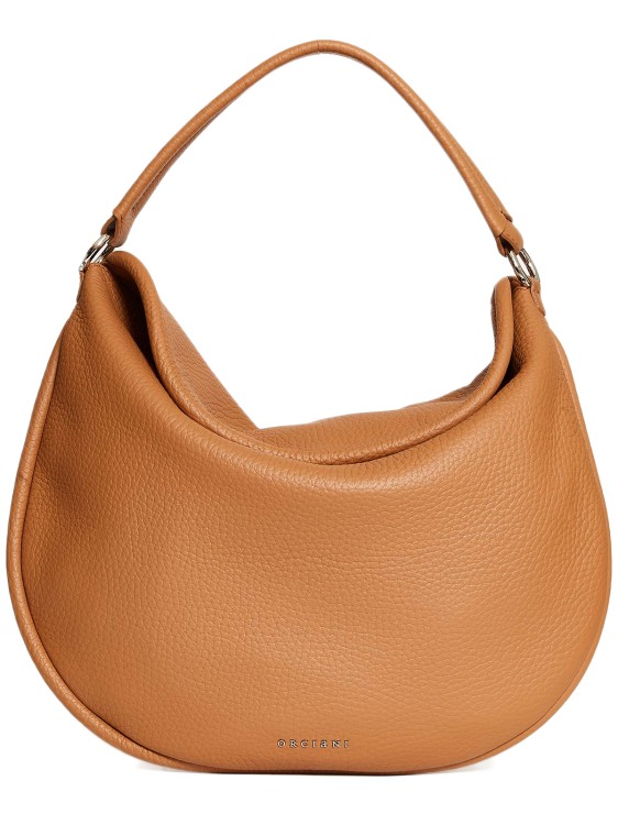 Orciani Brown Ping Pong Leather Shoulder Bag