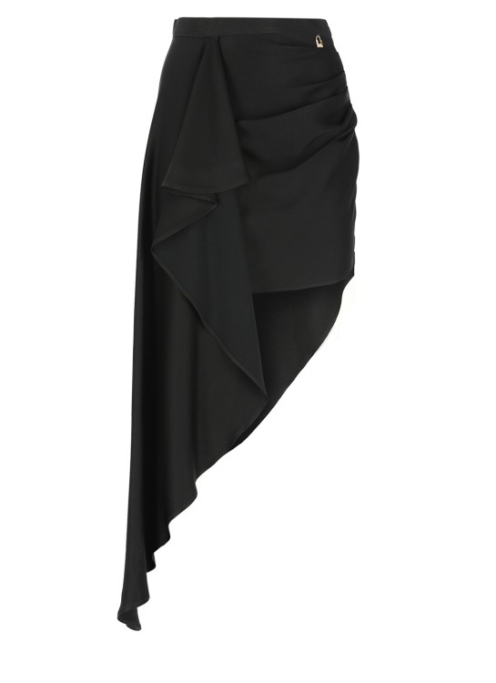 Shop Elisabetta Franchi Crepe Miniskirt In Black