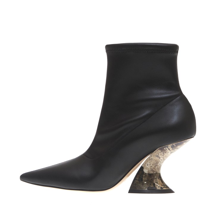 Shop Casadei Elodie Black Leather Ankle Boot