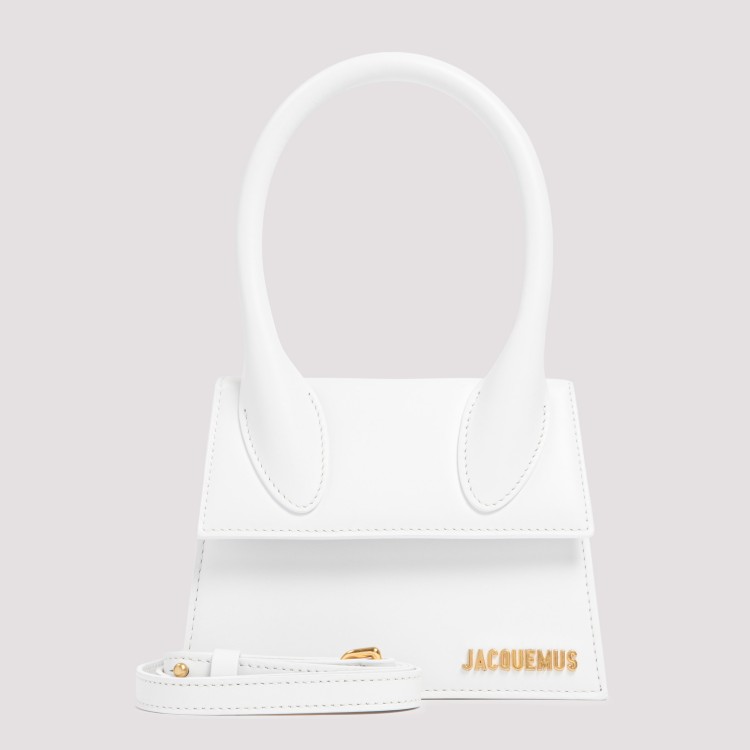 Shop Jacquemus White Leather Moyen Le Chiquito Bag