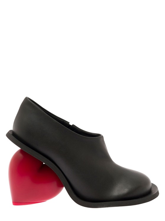 Shop Yume Yume Oversized Black Pumps With Sculpted Heel In Vegan Leather