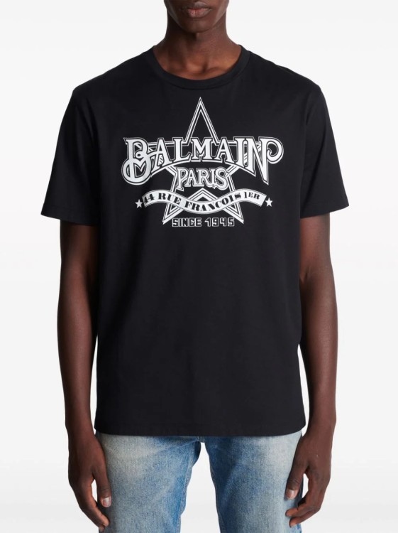 Shop Balmain Black Star T-shirt