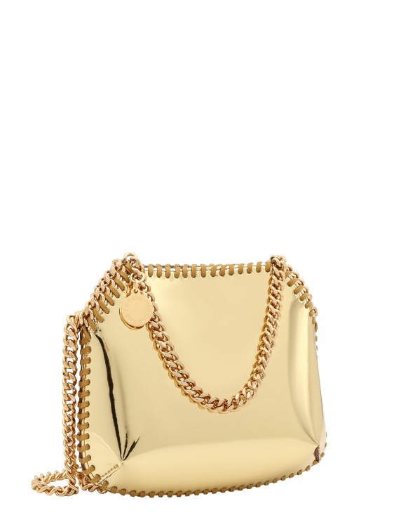 Shop Stella Mccartney Mirrored Alter Mat Shoulder Bag With Logoed Charm In Yellow