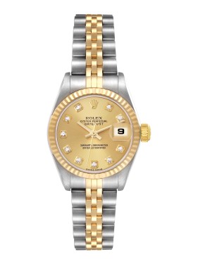 Datejust Steel Yellow Gold Anniversary Diamond Dial Ladies Watch