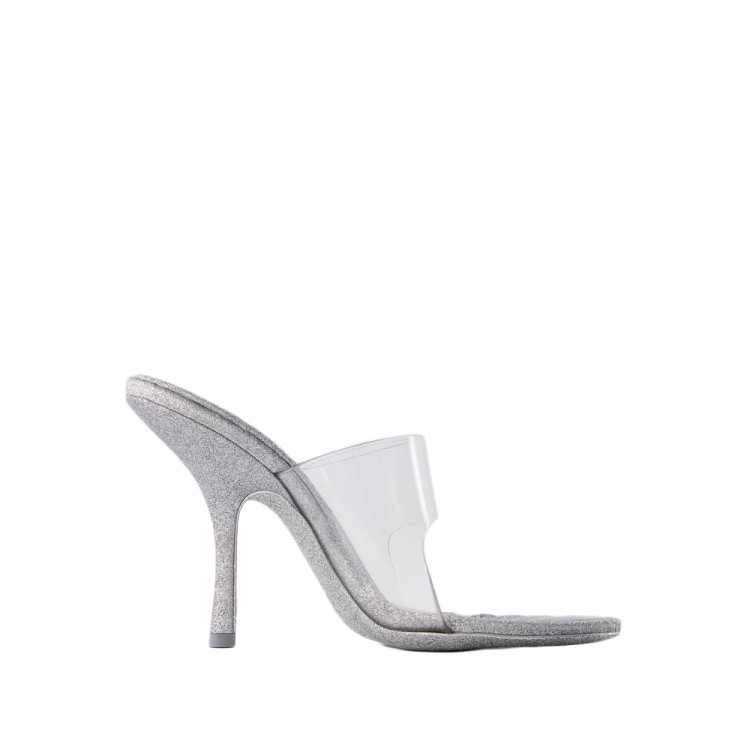 Shop Alexander Wang Nudie 105 Sandals - Pvc - Silver In White