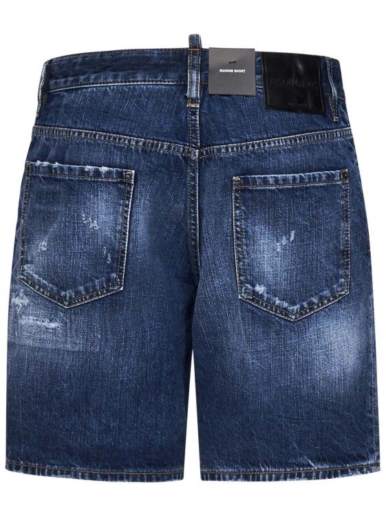 Shop Dsquared2 Cotton Denim Bermuda Shorts In Blue