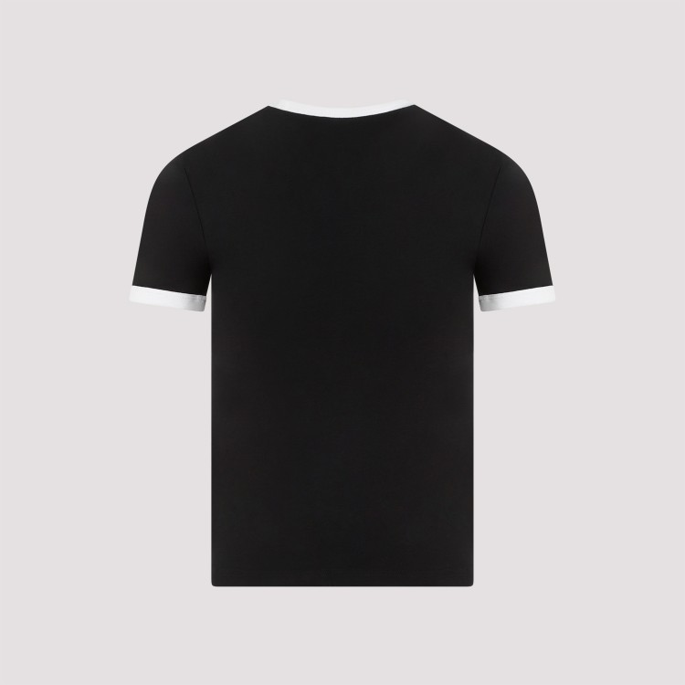 Courrèges Reedition Bumpy Contrast T-shirt In Black